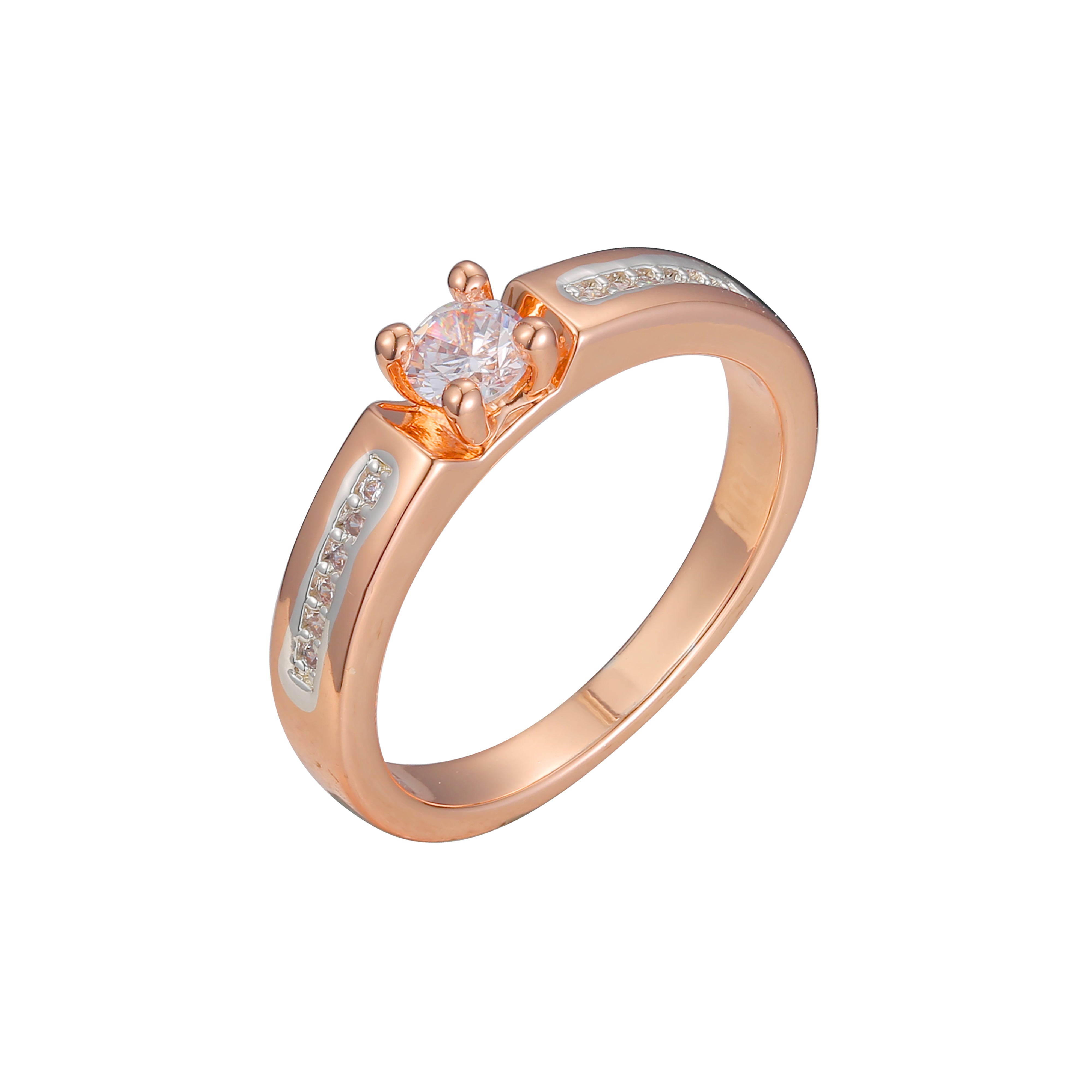 Rose Gold two tone solitaire rings