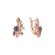 Luxurious cluster leaves earrings in 14K Gold, Rose Gold, two tone plating colors