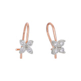 Wire Hook cluster child earrings plated in 14K Gold, Rose Gold