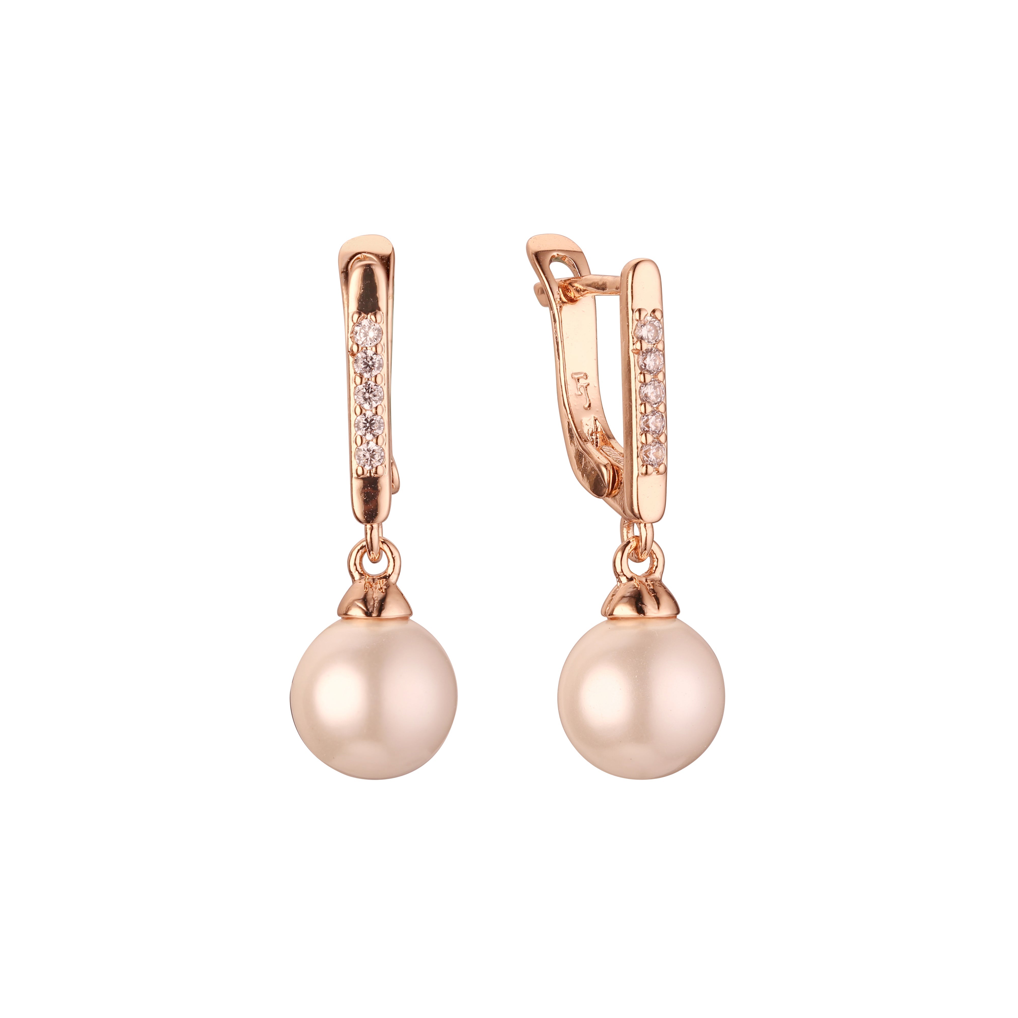 Rose Gold pearl earrings