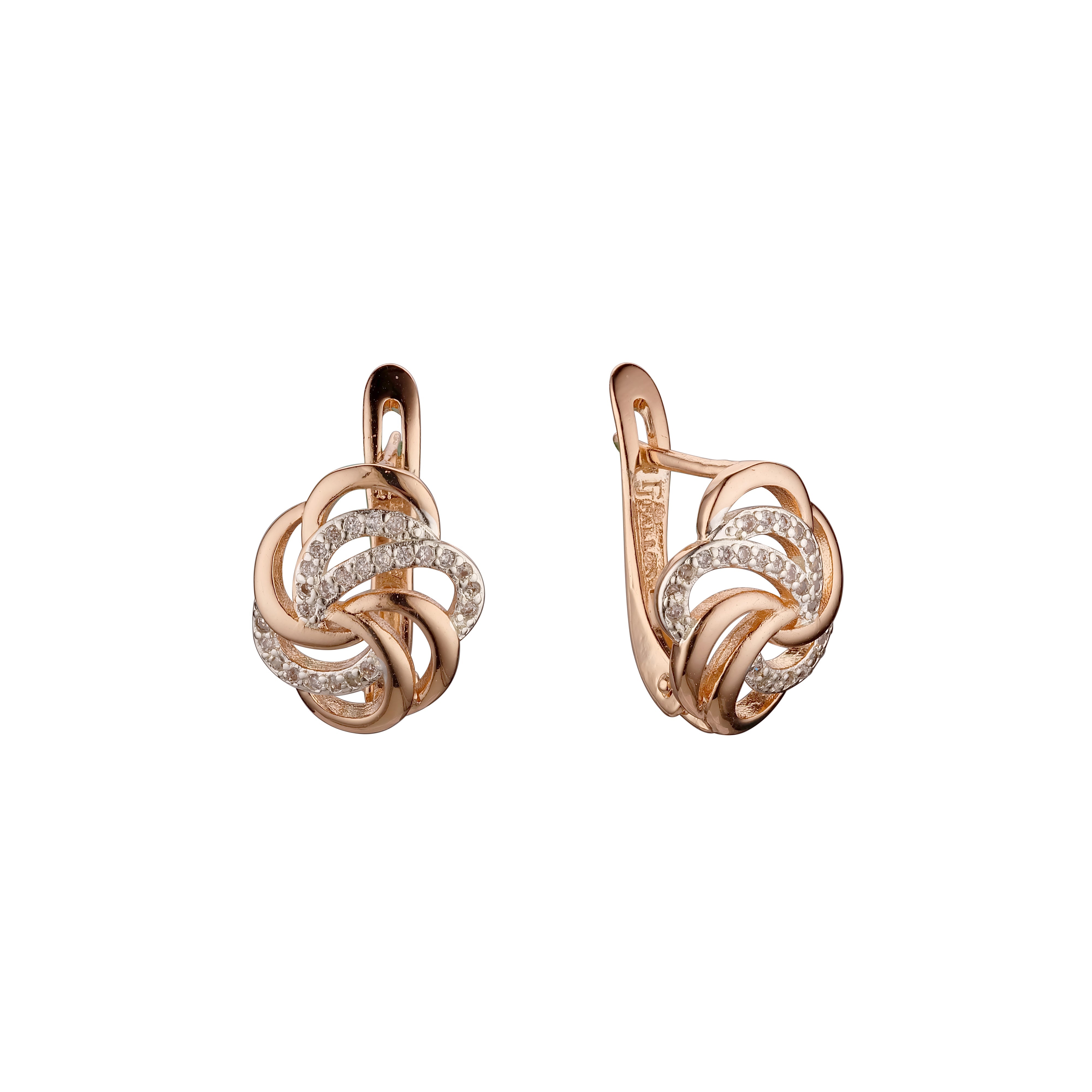 Rose Gold two tone earrings