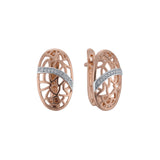 Aretes en Oro 14K, Oro Rosa, baño en dos tonos