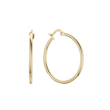 Classic snap down round hoop earrings in 14K Gold, Rose Gold plating colors