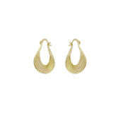 Aretes geométricos tipo argolla en Oro 14K, Oro Rosa, baño en dos colores