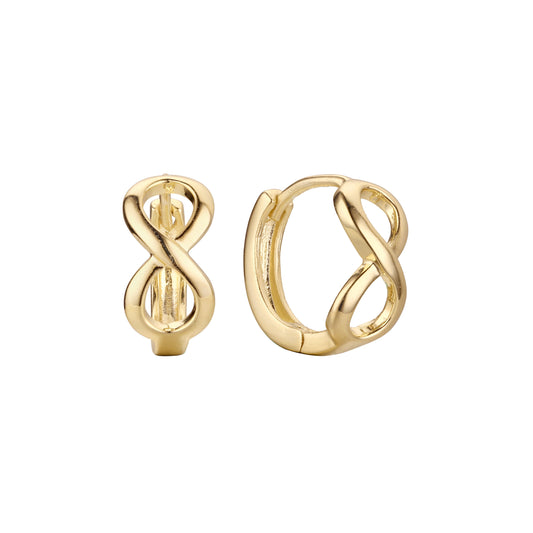 Pendientes huggie Infinity 8 de oro de 14 quilates