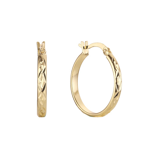 Brinco de argola em ouro 14K, cores banhadas a ouro rosa