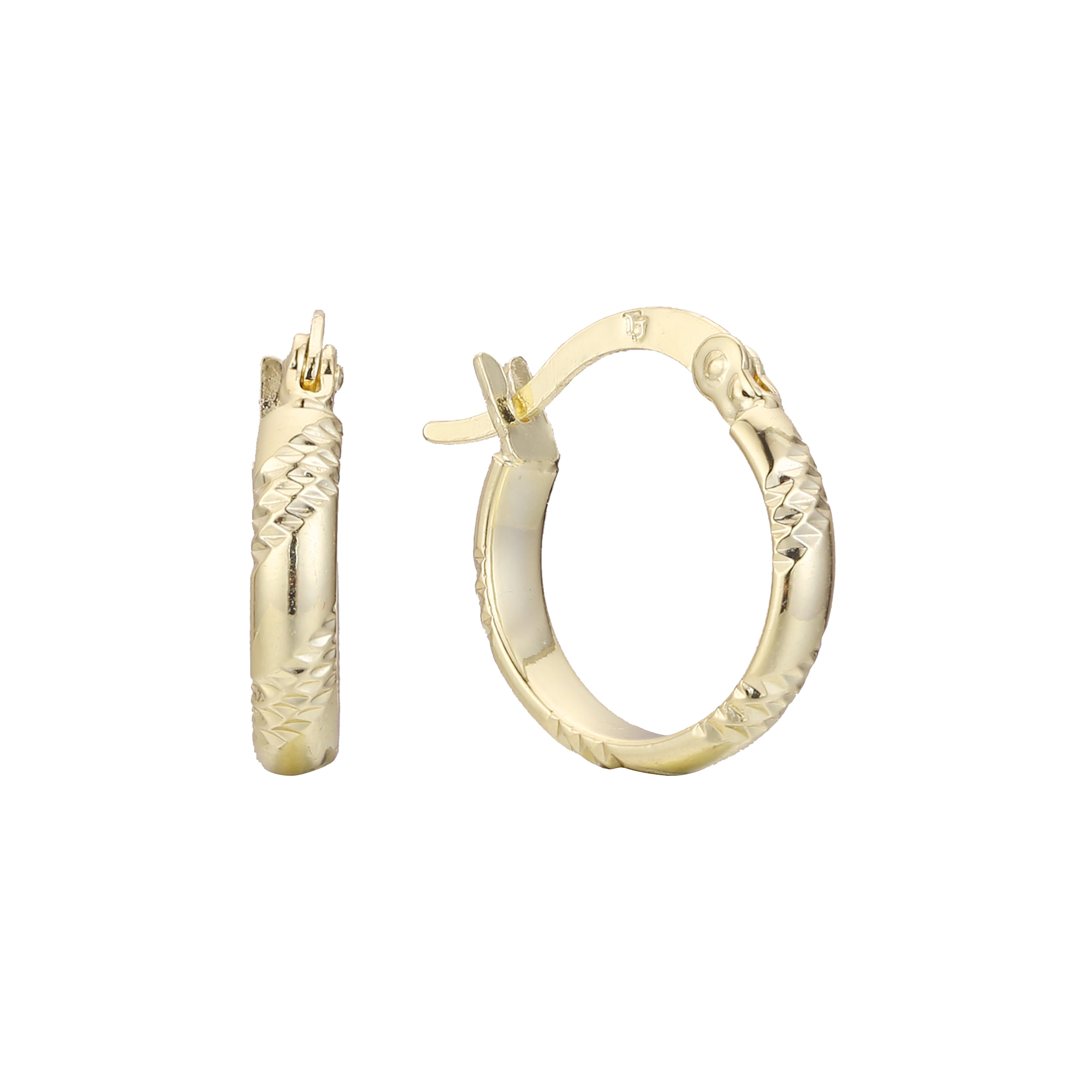 Hoop earrings in 14K Gold, Rose Gold, two tone plating colors