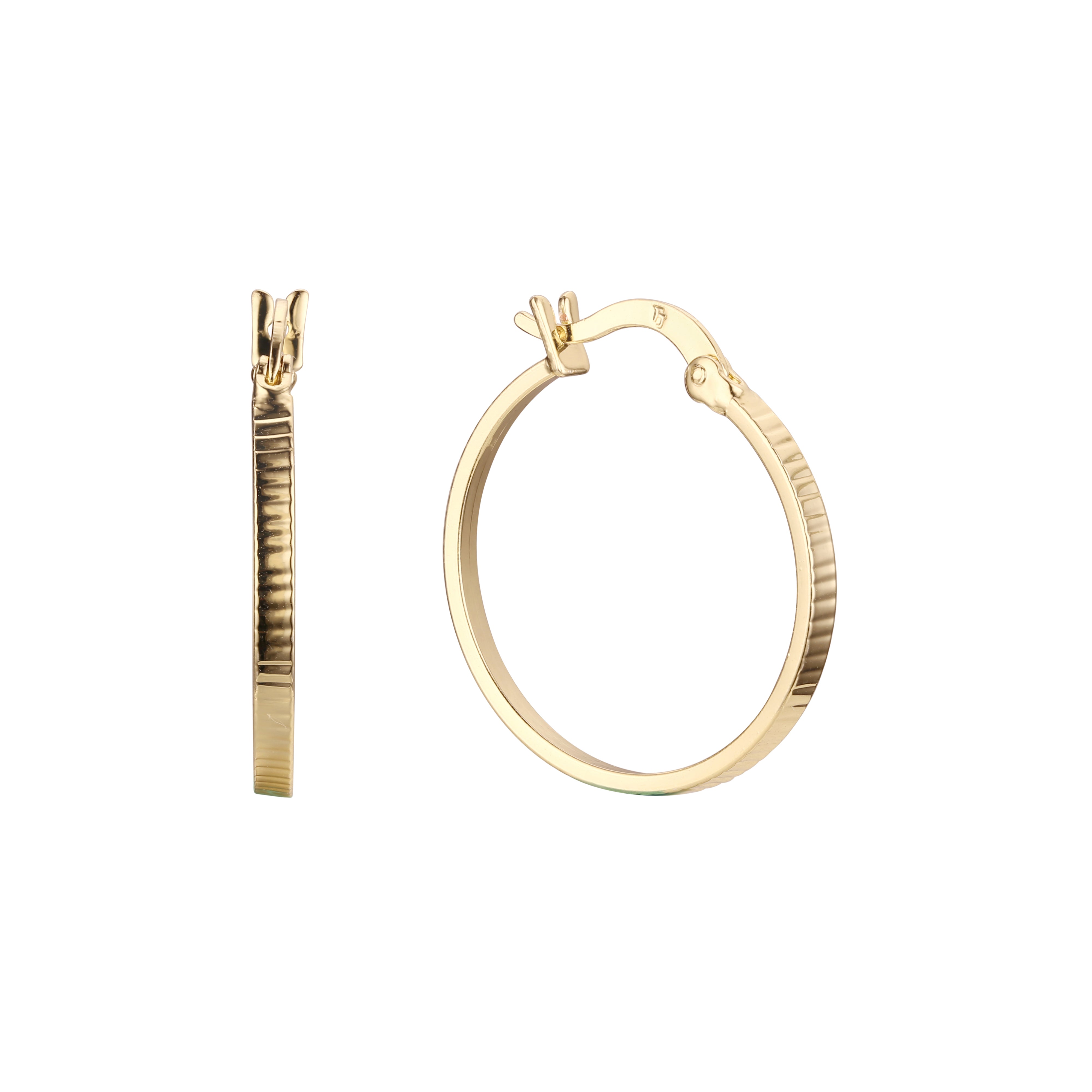 Thin hoop earrings in 14K Gold, 18K Gold, Rose Gold plating colors