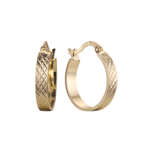 Textured 14K Gold Hoop earrings