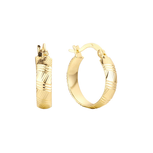 Textured 14K Gold hoop earrings