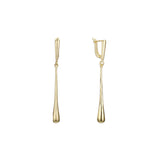Long teardrop drop earrings in 14K Gold, Rose Gold plating colors