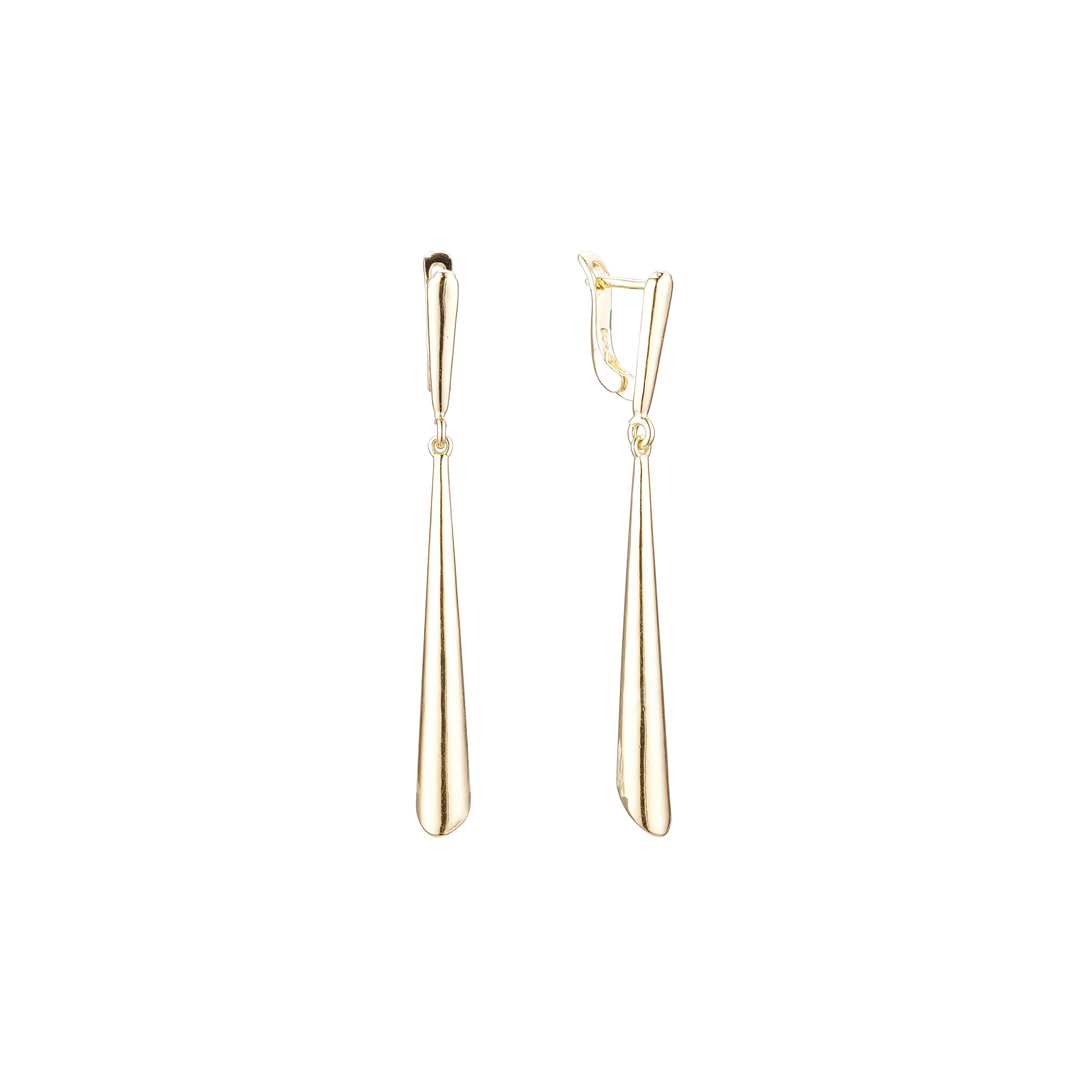 Brincos altos em ouro 14K, cores banhadas a ouro rosa