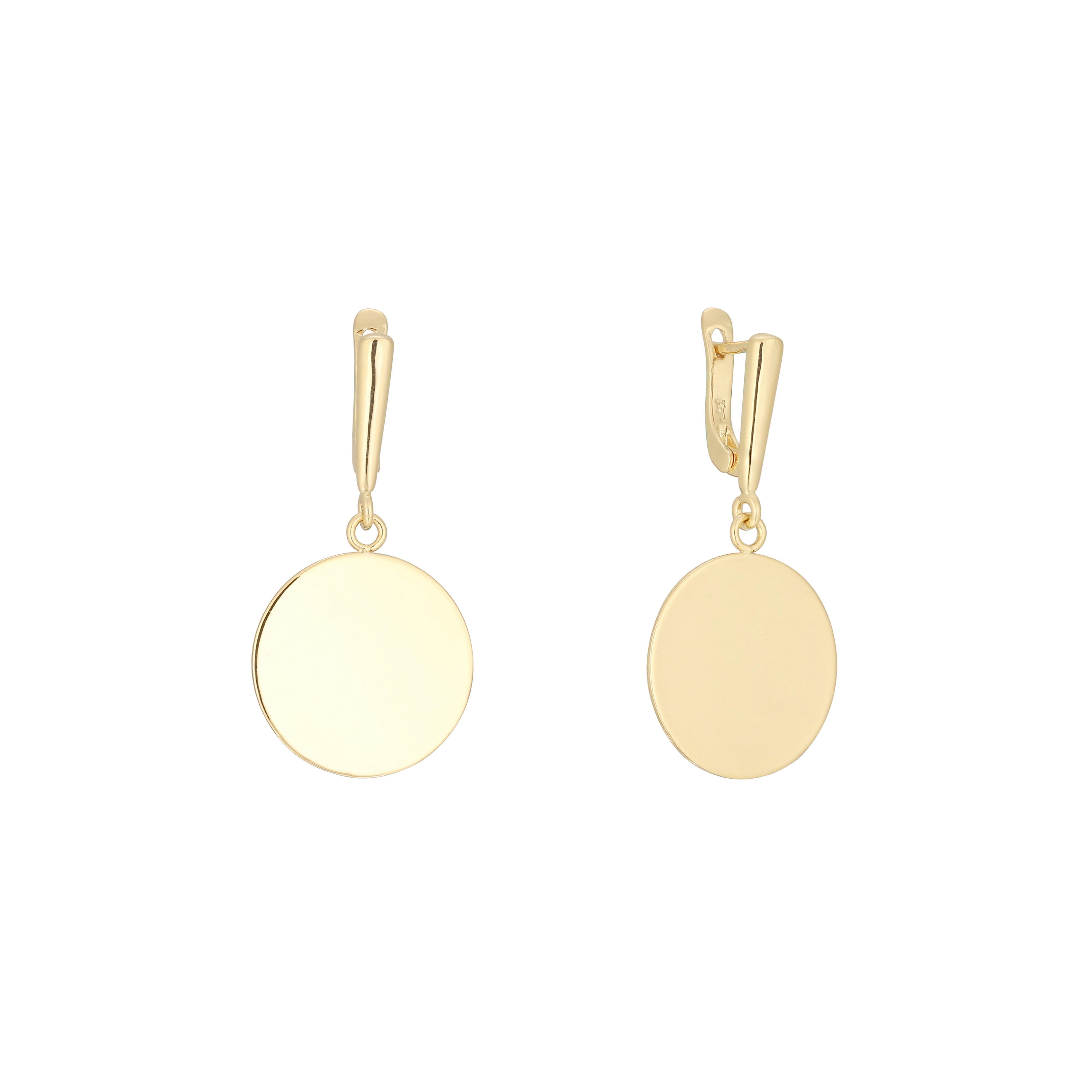 Minimalism Rounded Disc Flat Clip-On 14K Gold, Rose Gold, White Gold Earrings