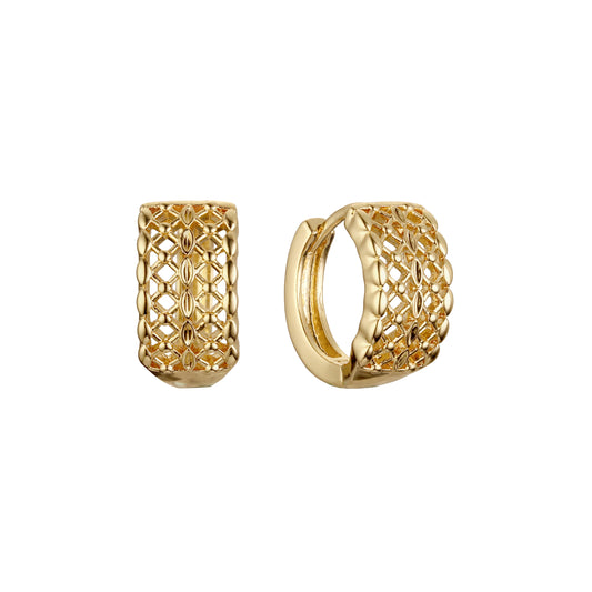 Huggie earrings in 14K Gold, Rose Gold plating colors