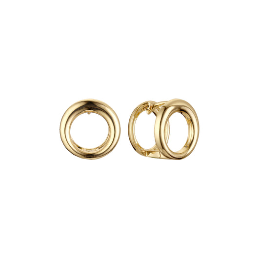 Aretes Huggie en Oro de 14K, baño de Oro Rosa colores