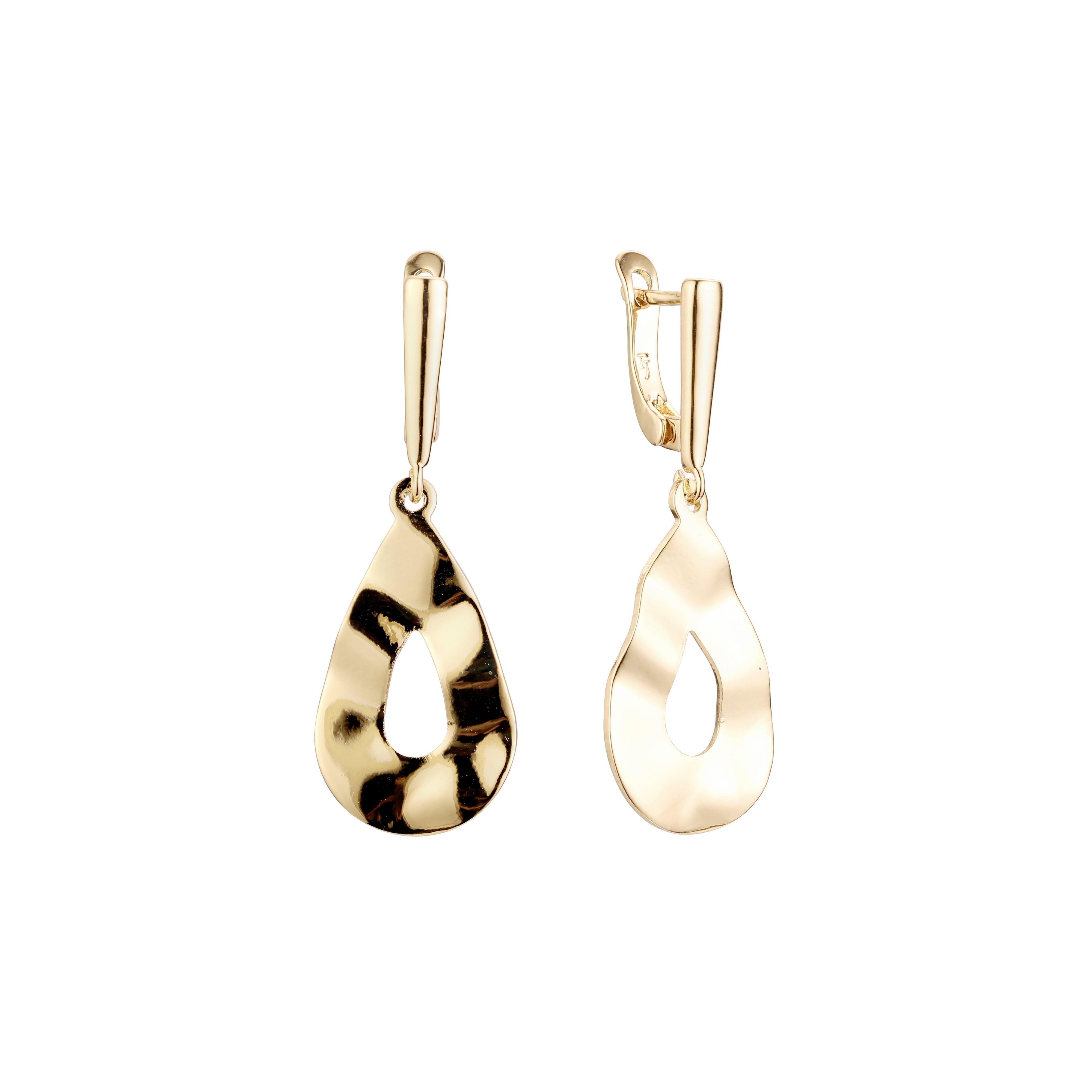 Rose petal earrings in 14K Gold, Rose Gold plating colors