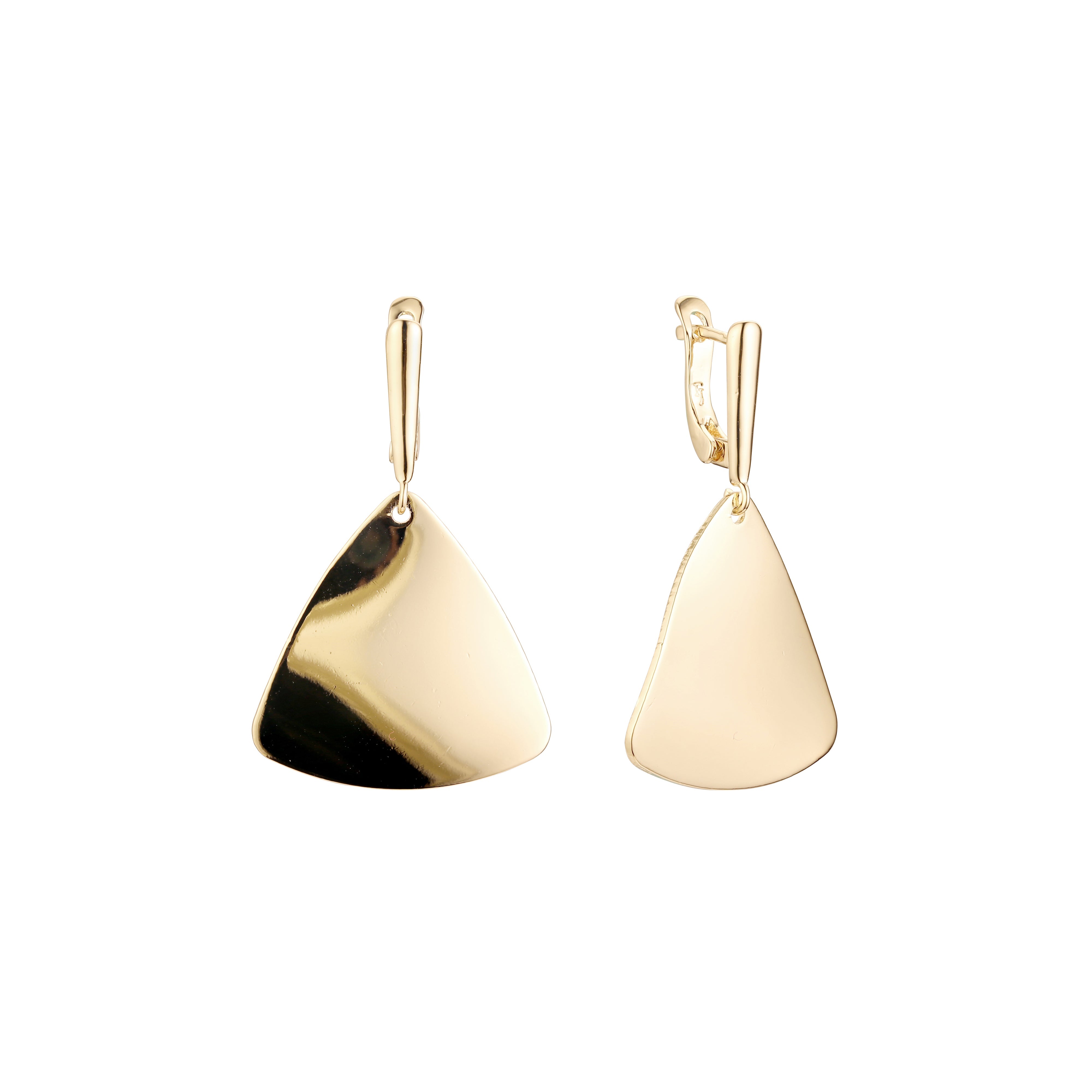 Little rose petal earrings in 14K Gold, Rose Gold plating colors