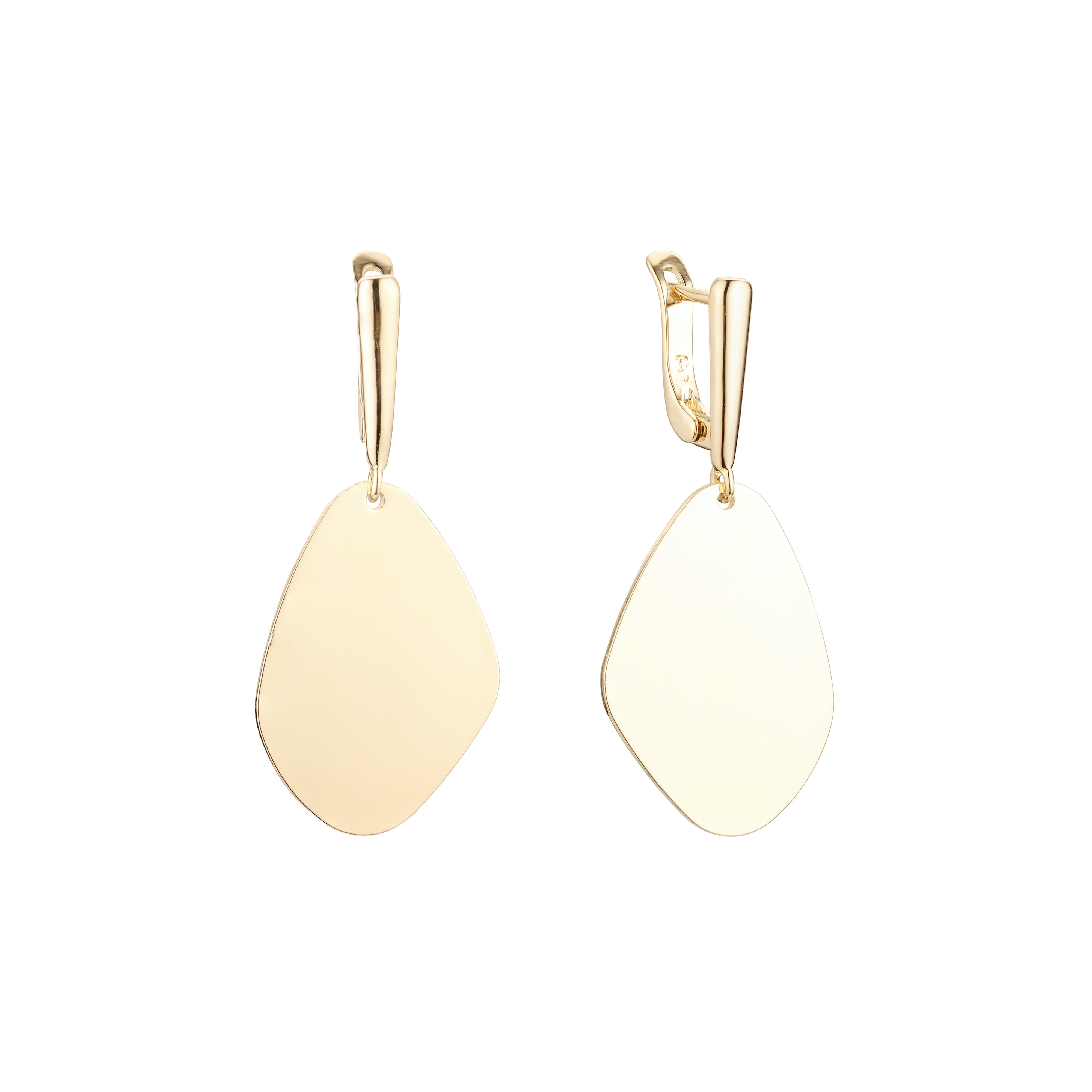 Aretes pequeños pétalos de rosa en Oro de 14K, baño de Oro Rosa colores