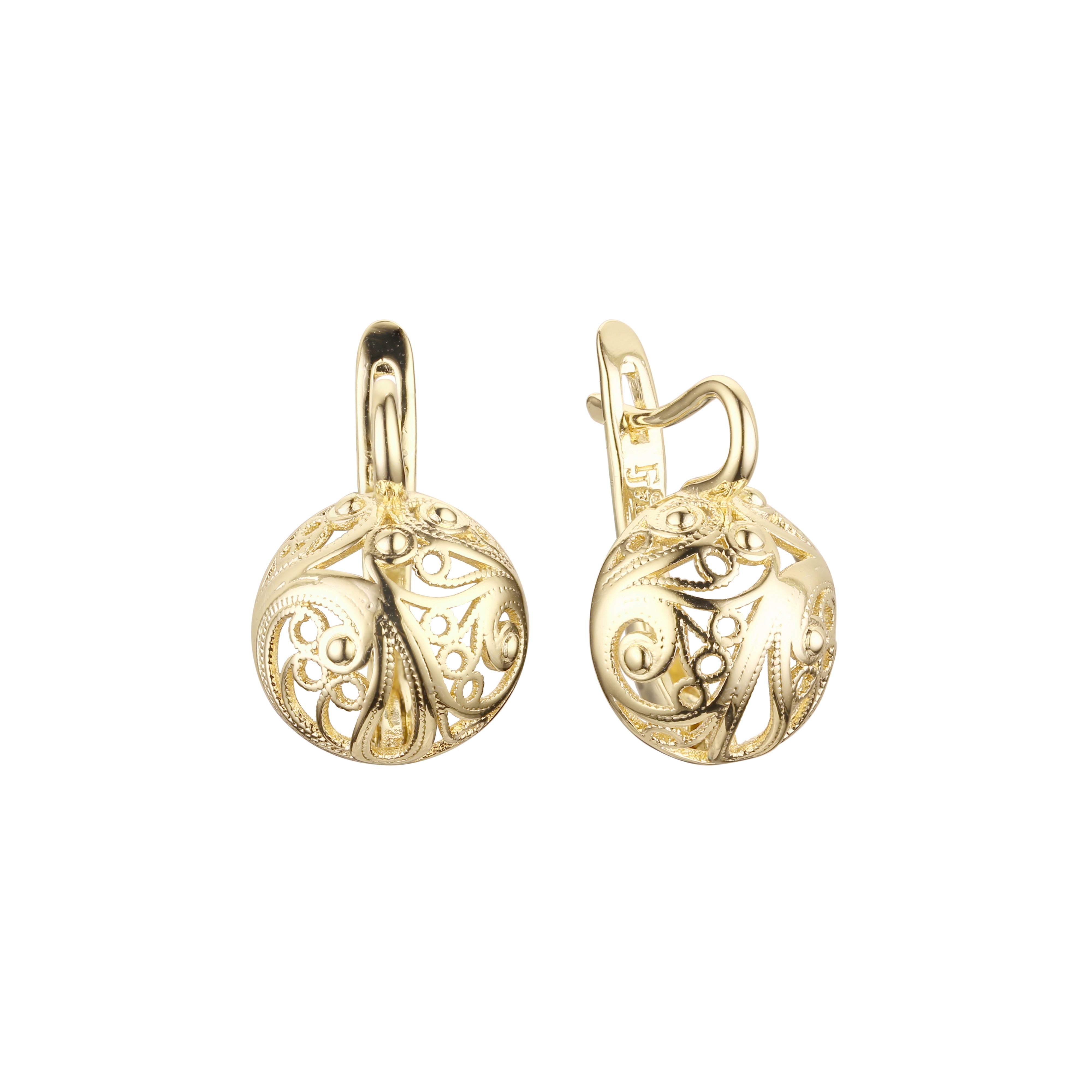 Pendientes en Oro de 14K, baño de Oro Rosa colores