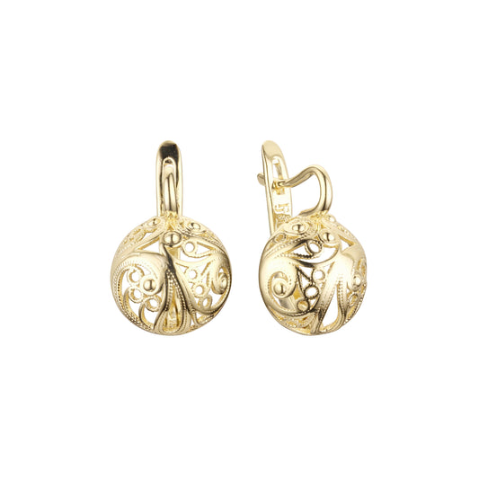 Pendientes en Oro de 14K, baño de Oro Rosa colores