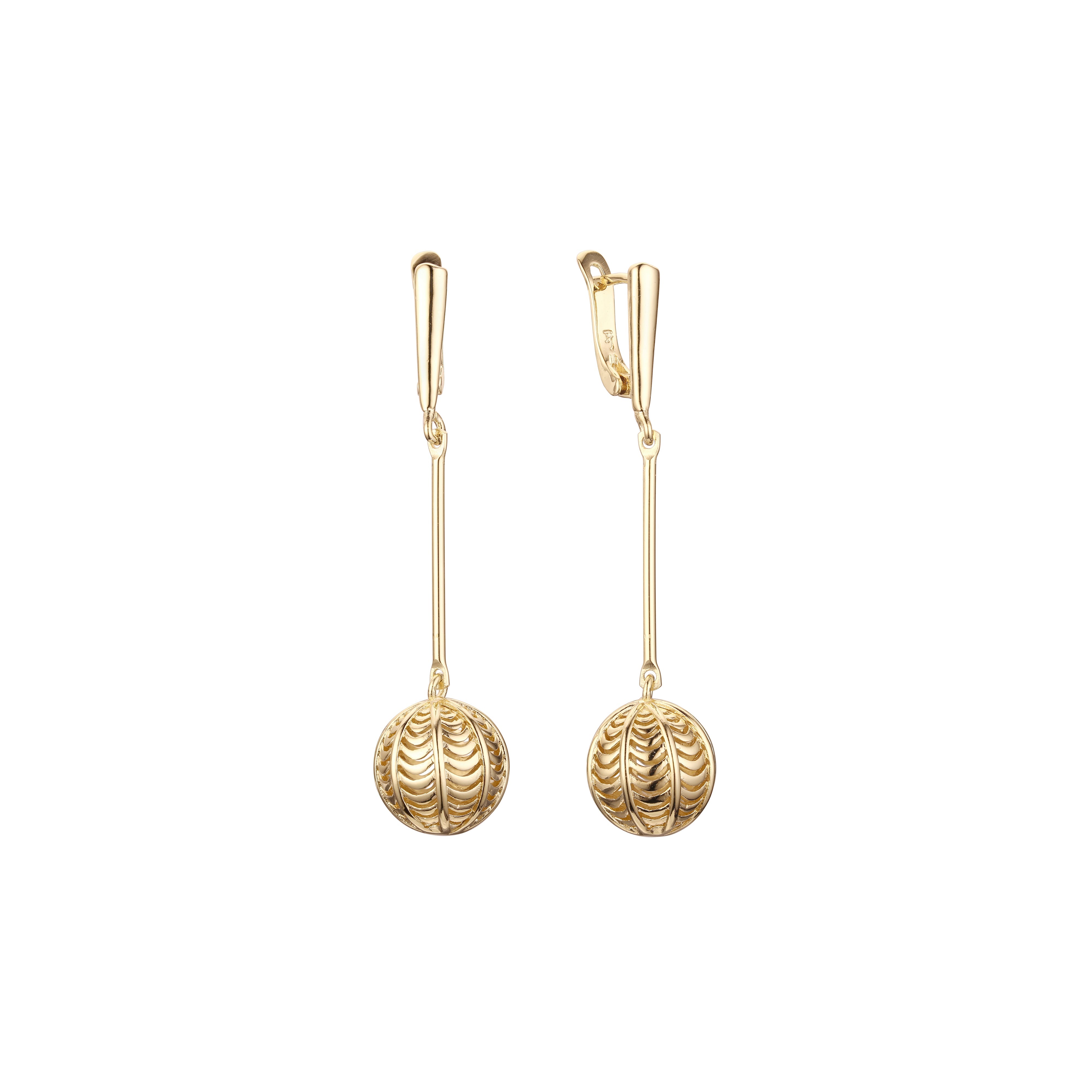 Aretes colgantes de abalorios en Oro 14K, colores baño de oro rosa