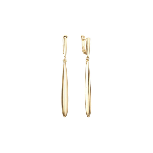 Pendientes altos en Oro de 14K, baño de Oro Rosa colores