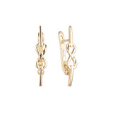 Infinity earrings in 14K Gold, Rose Gold two tone plating colors