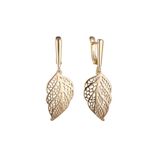 Grand fallen leaves earrings in 14K Gold, Rose Gold plating colors