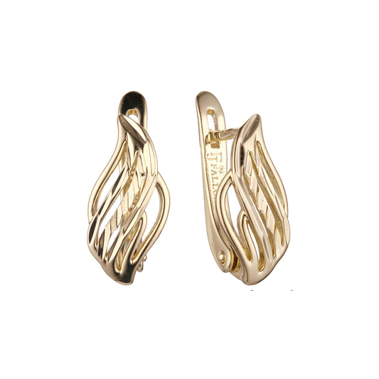 Aretes en Oro 14K, Oro Rosa, baño en dos tonos