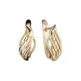 Aretes en Oro 14K, Oro Rosa, baño en dos tonos