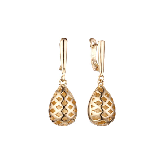 Beads earrings in 14K Gold, Rose Gold plating colors