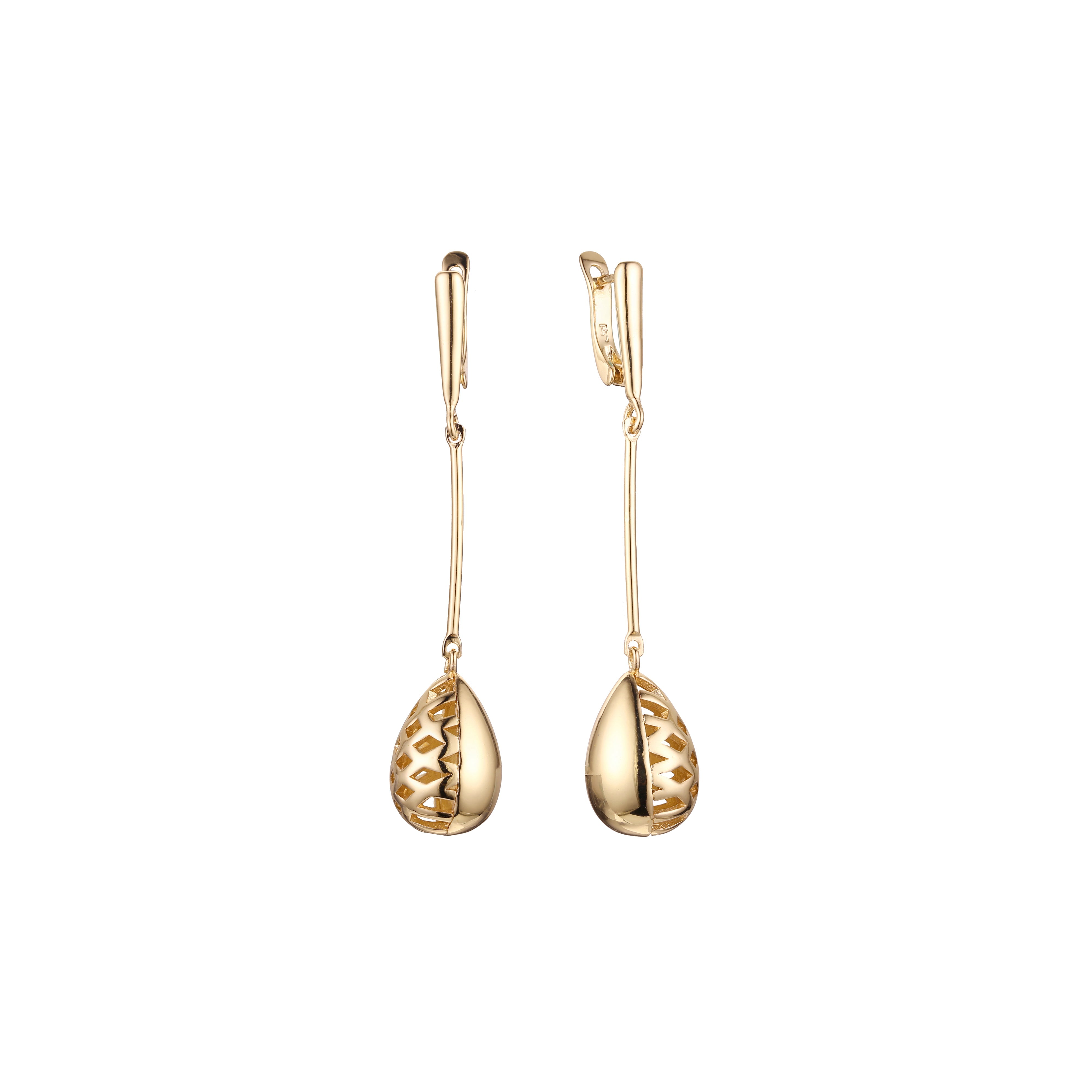 Aretes colgantes en Oro de 14K, baño de Oro Rosa colores