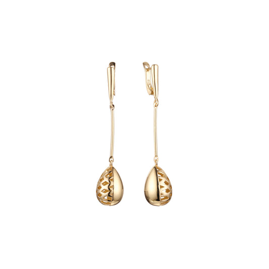 Aretes colgantes en Oro de 14K, baño de Oro Rosa colores