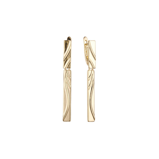 Pendientes altos en Oro de 14K, baño de Oro Rosa colores