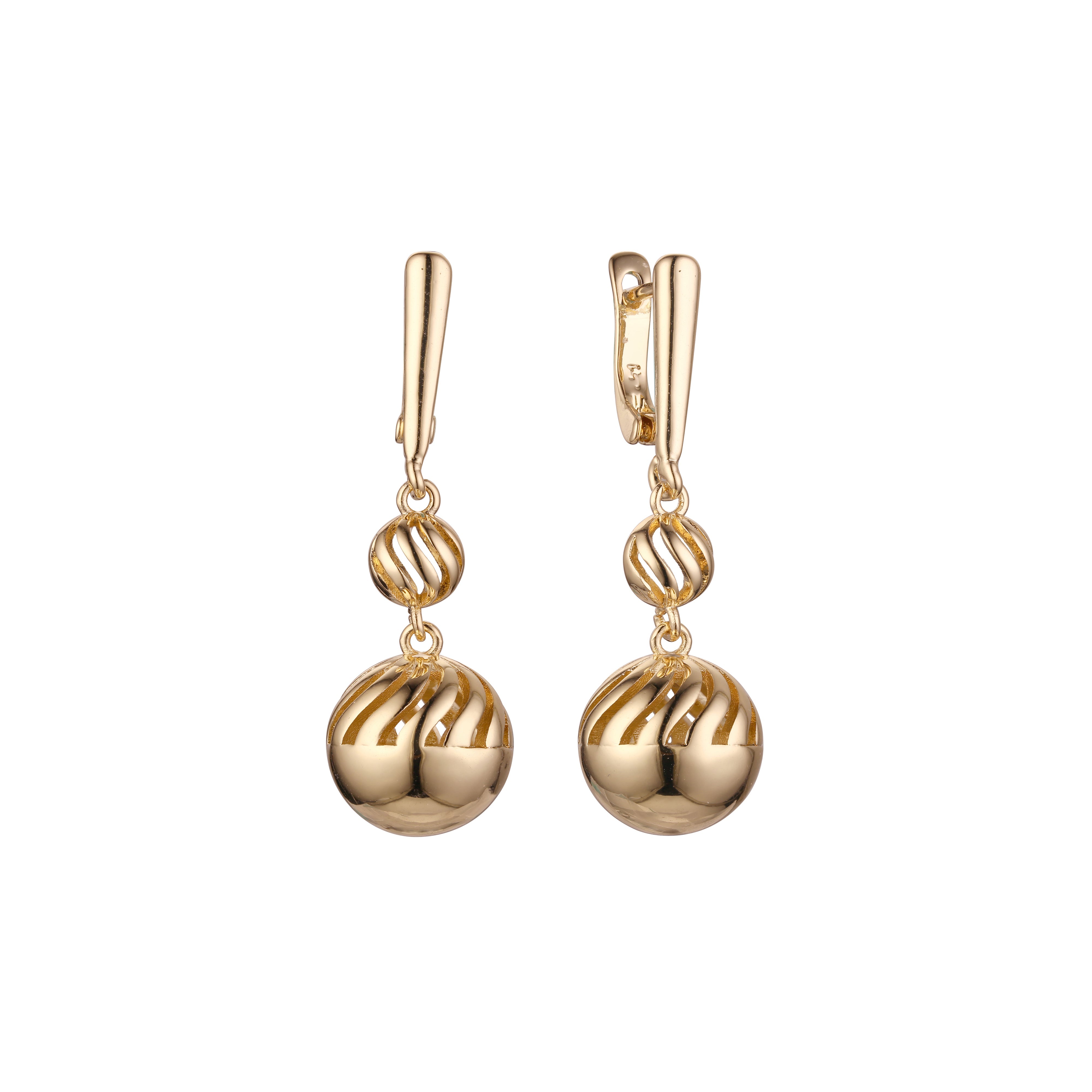 Bead earrings in 14K Gold, Rose Gold plating colors