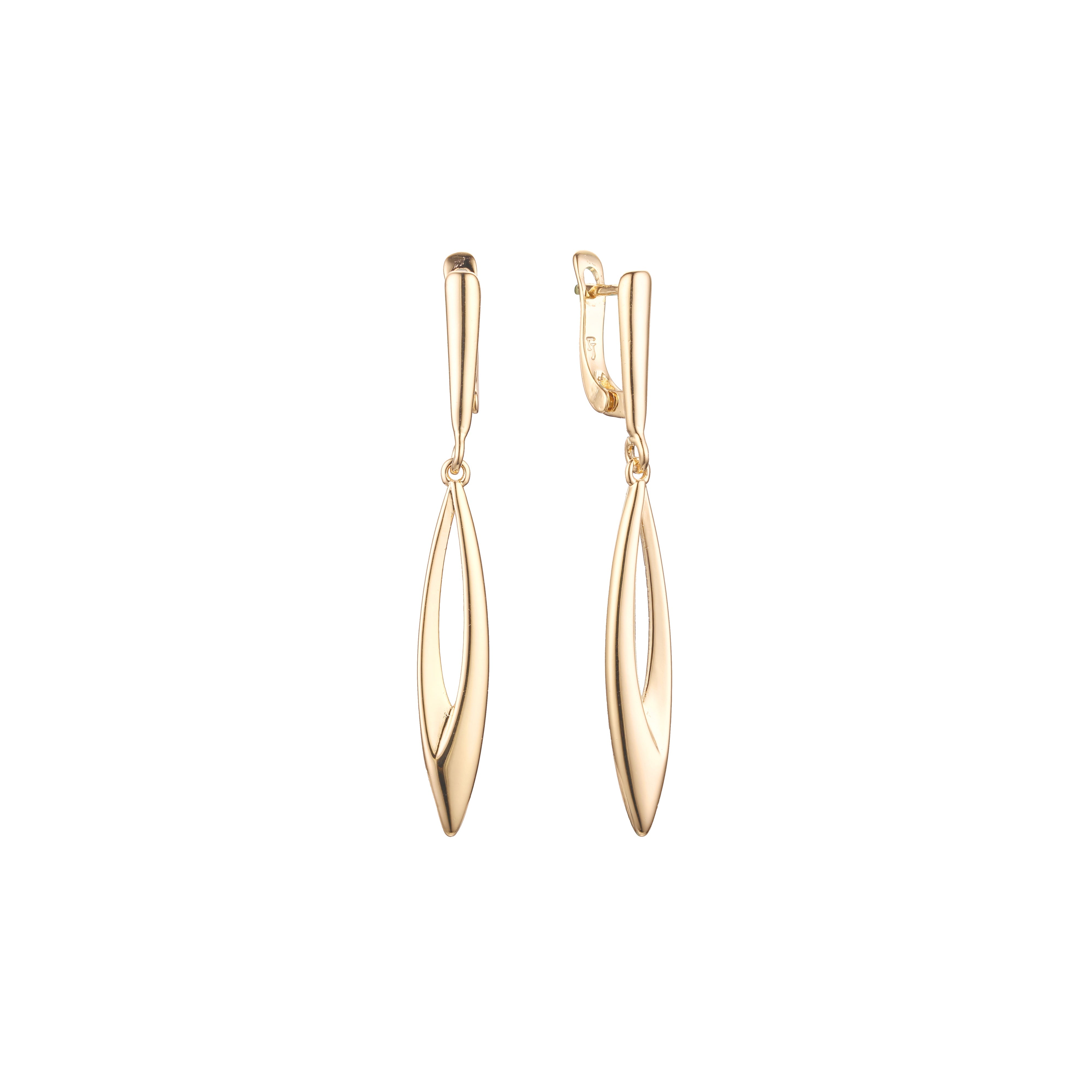 Tall earrings in 14K Gold, Rose Gold two tone plating colors