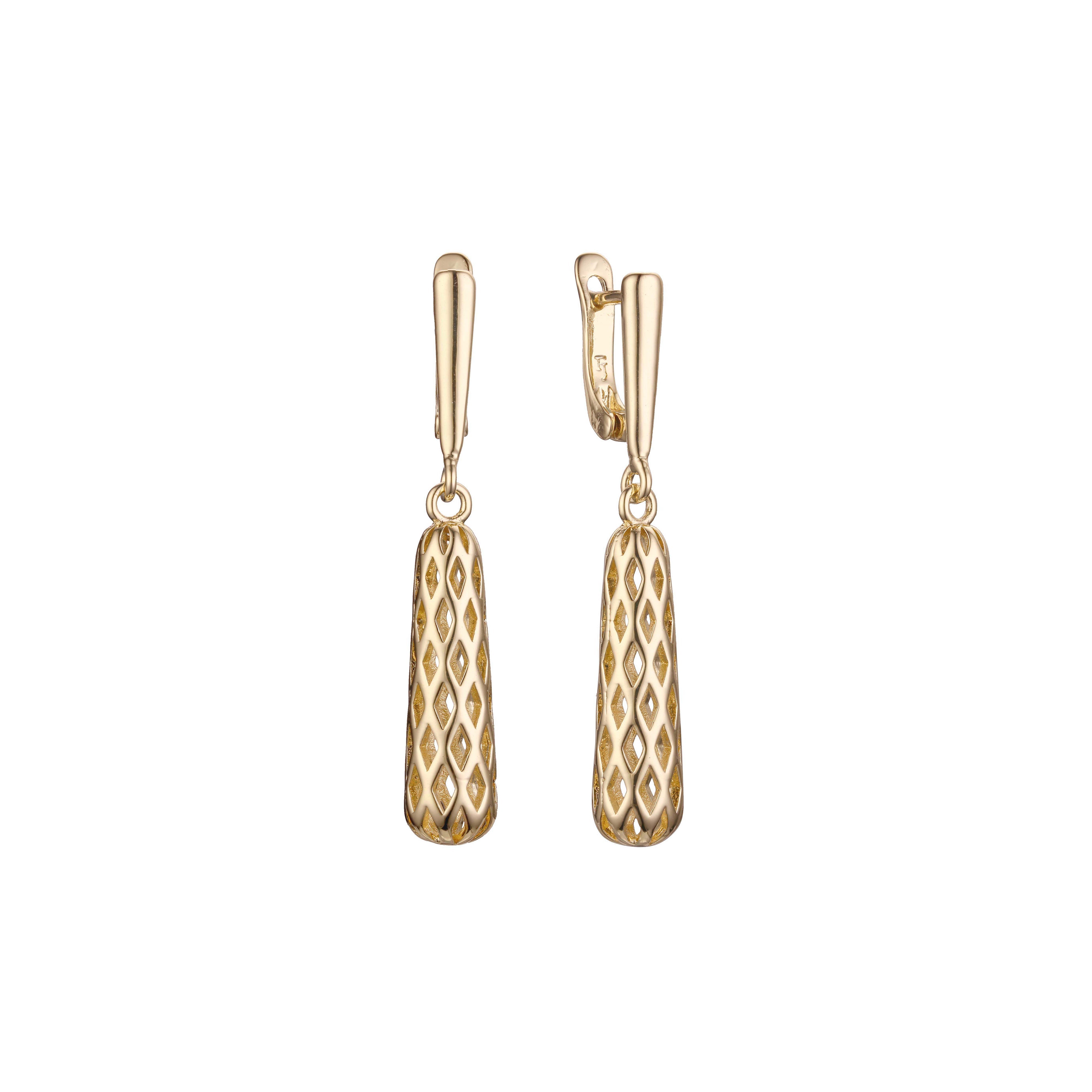 Pendientes en Oro de 14K, baño de Oro Rosa colores