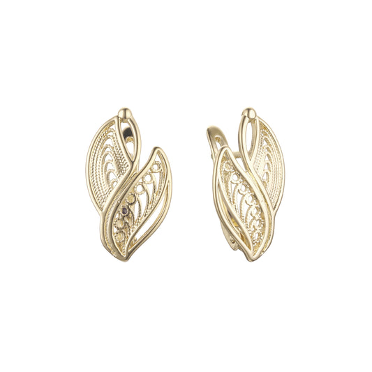 Pendientes en Oro de 14K, baño de Oro Rosa colores