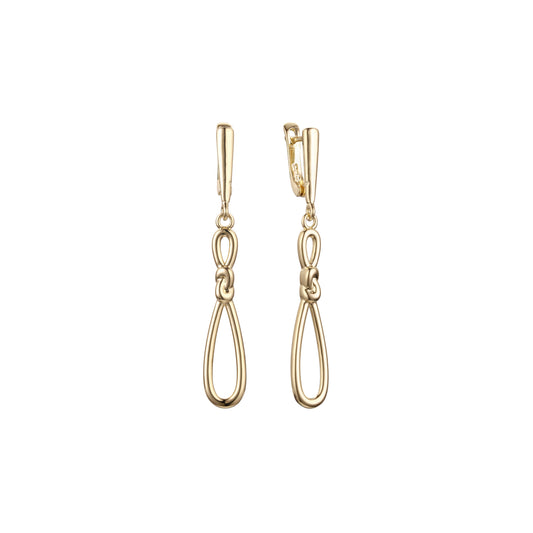 Tall infinity earrings in 14K Gold, Rose Gold two tone plating colors