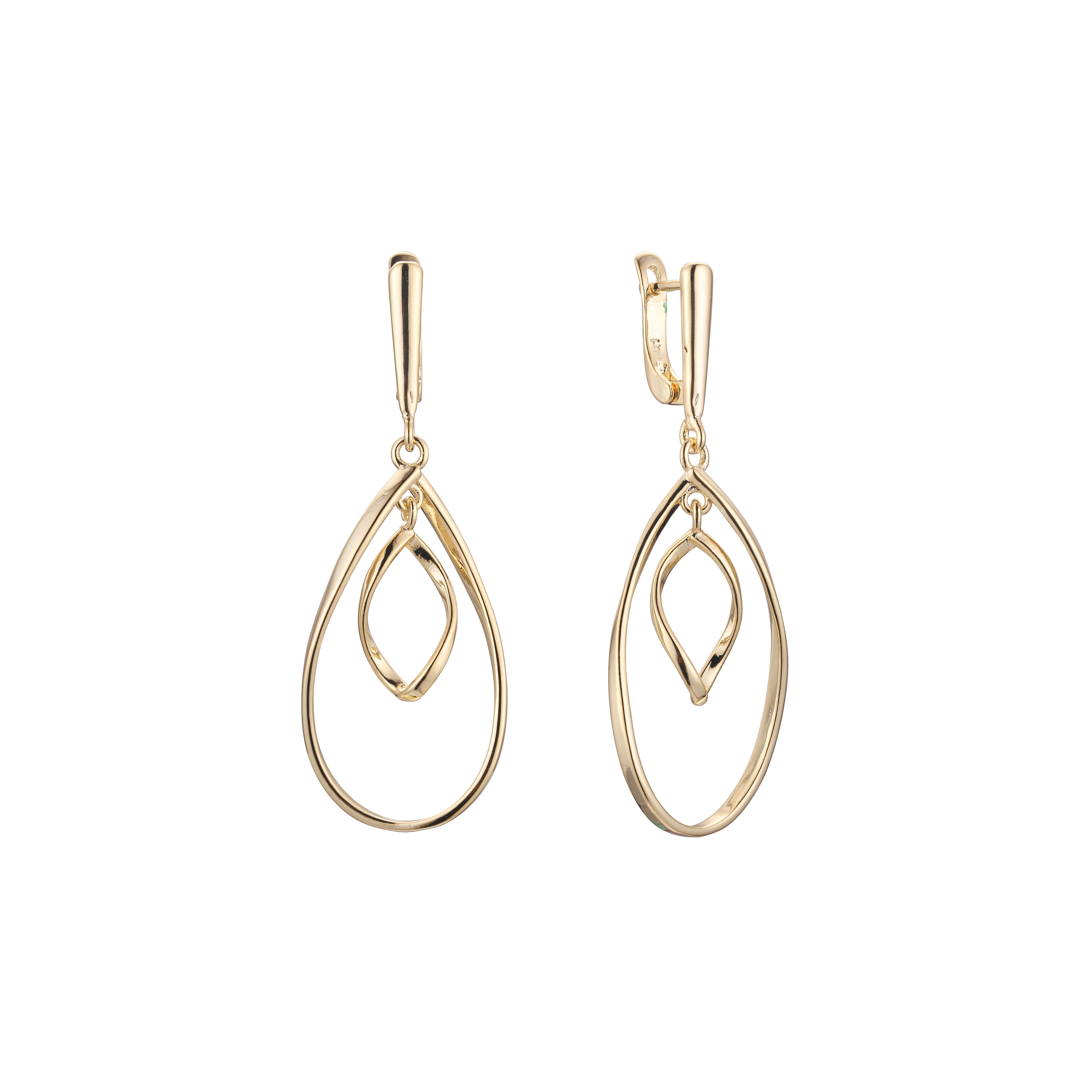 Pendientes en Oro de 14K, baño de Oro Rosa colores