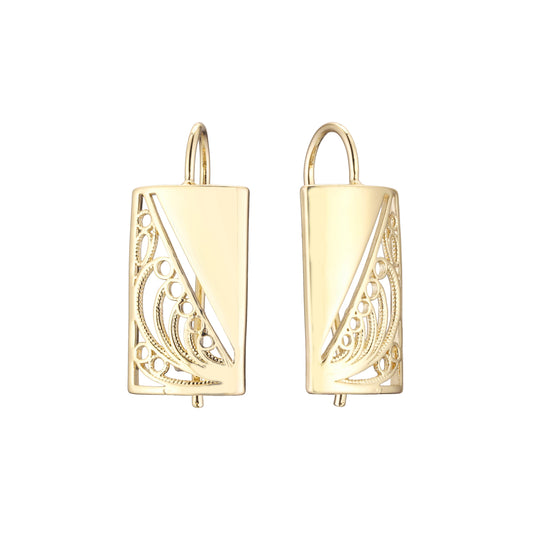 Wire hook earrings in 14K Gold, Rose Gold plating colors