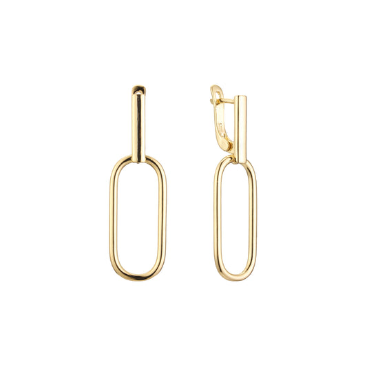 Paperclip earrings in 14K Gold, Rose Gold plating colors