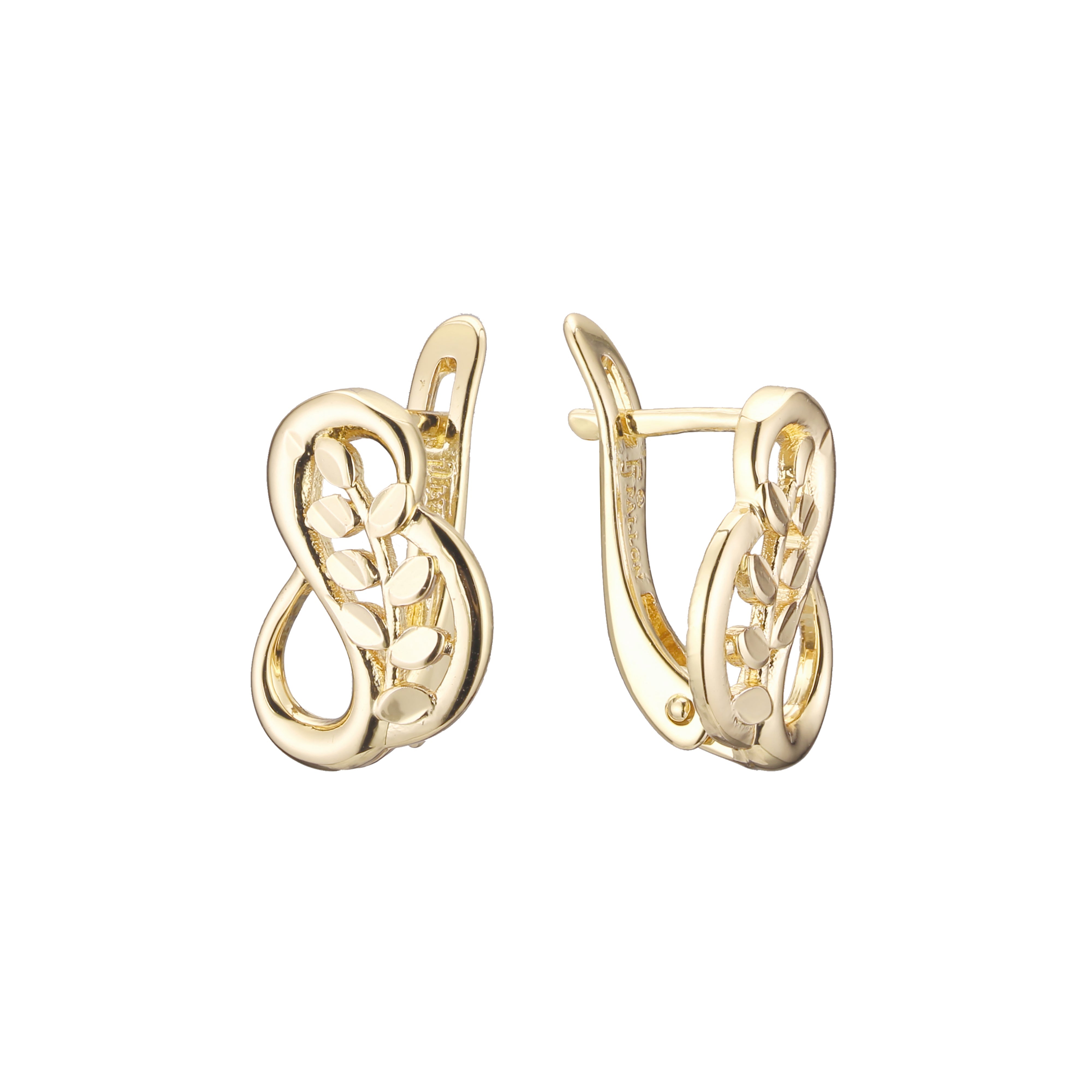 Leaves earrings in 14K Gold, Rose Gold, two tone plating colors