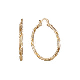 Textured 14K Gold hoop earrings