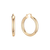 Thick chunky tube 14K Gold, Rose Gold, White Gold hoop earrings