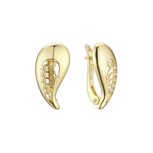 Aretes en Oro 14K, Oro Rosa, baño en dos tonos