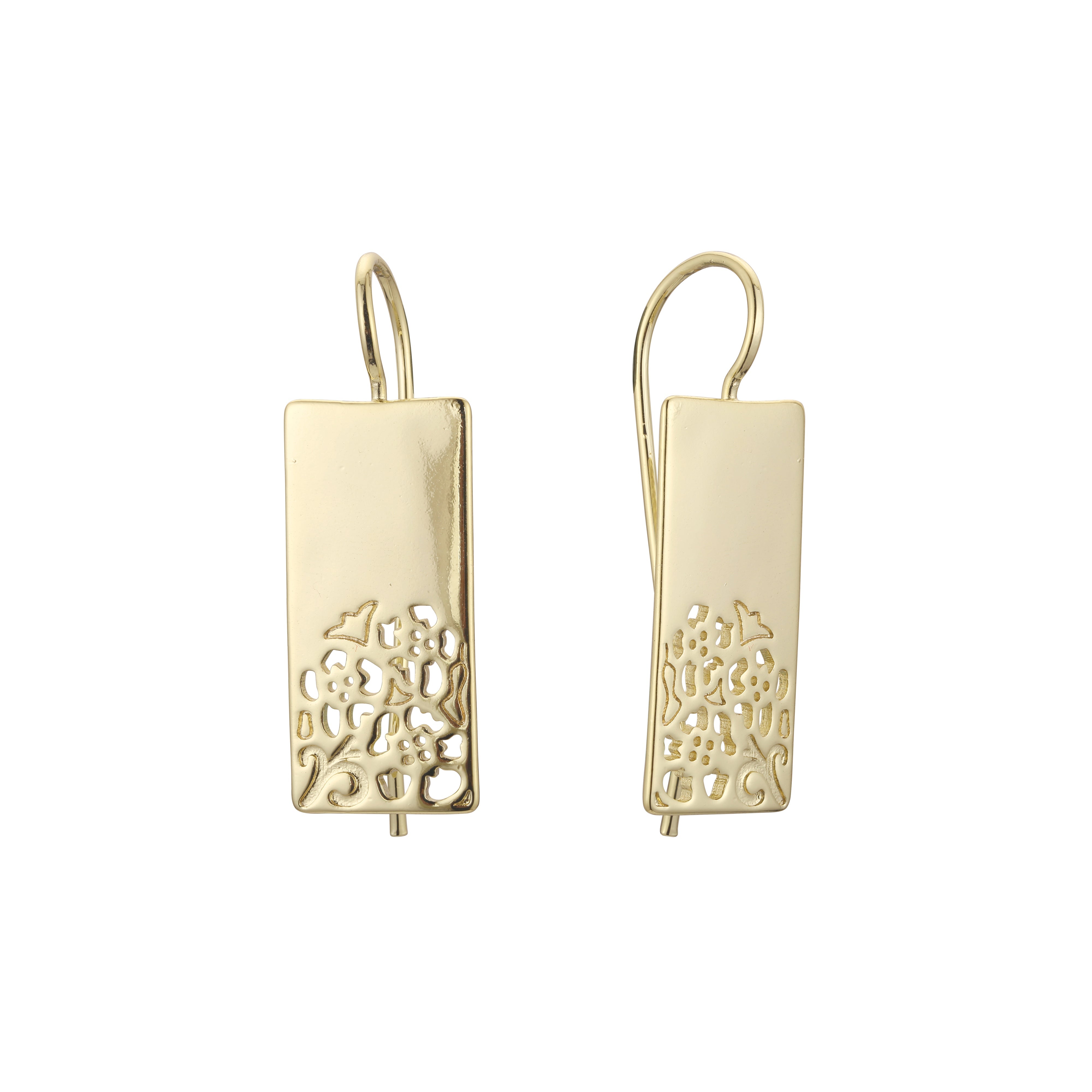 Wire hook earrings in 14K Gold, Rose Gold plating colors