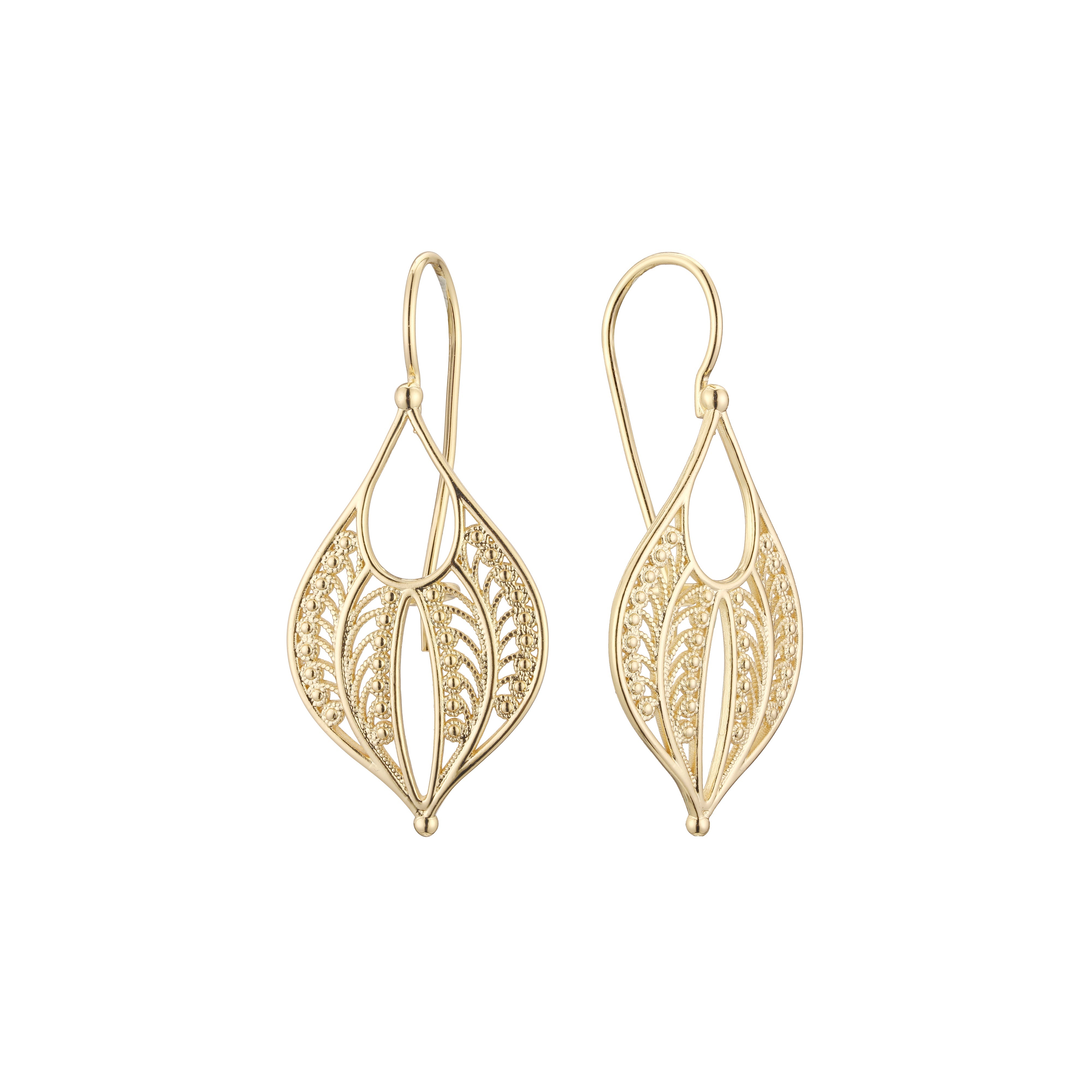 Wire hook earrings in 14K Gold, Rose Gold plating colors