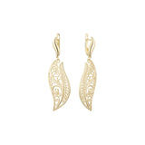 Leaves and waves earrings in 14K Gold, Rose Gold plating colors