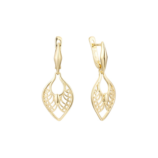 Pendientes en Oro de 14K, baño de Oro Rosa colores